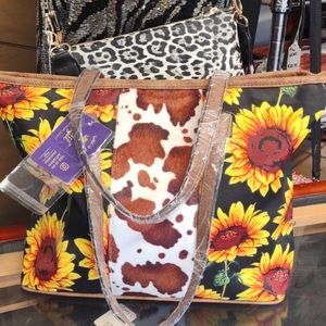 NWT Sunflower / Cow Print Purse
